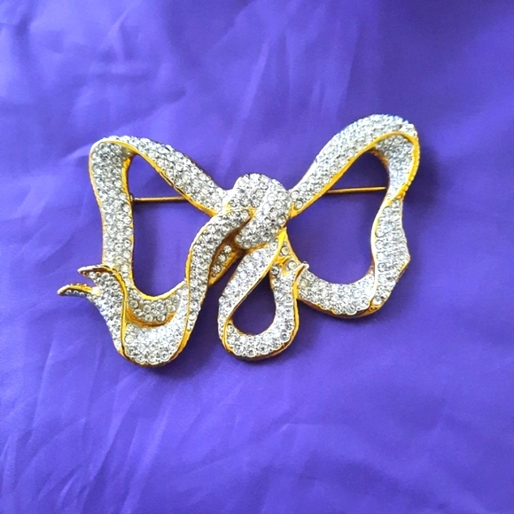 VALENTINO GARAVANI Goldtone Crystal Brooch - Picture 3 of 5